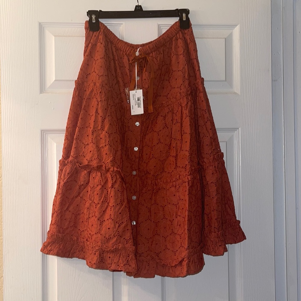 NWT Roller Rabbit eyelet clementine skirt